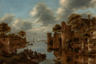 Клас Моленар. Харлем 1626/1629-1676. Приморский пейзаж. 1657 г.  Дерево, масло.